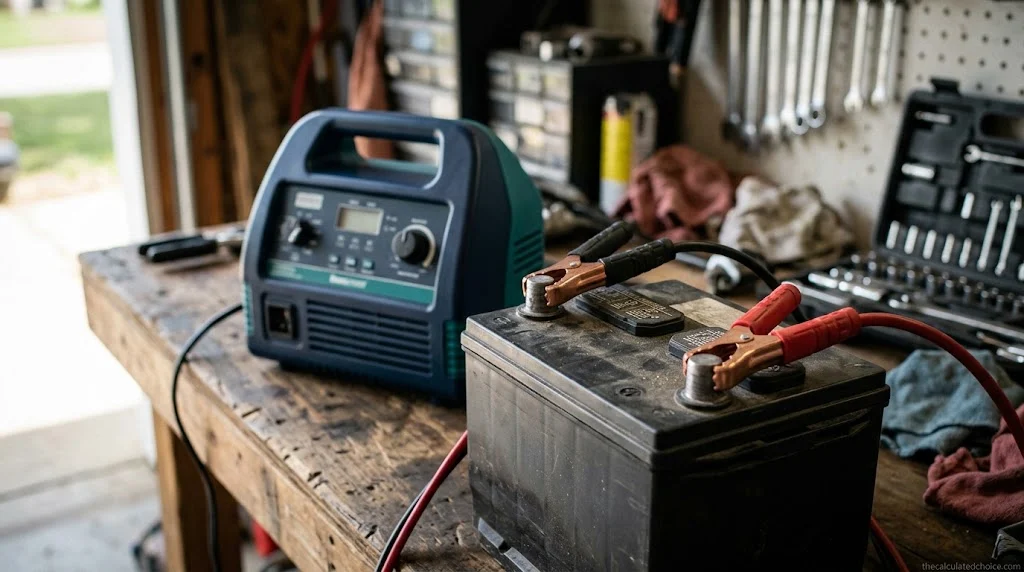 How long to charge a car battery with a bench charger connected to a 12V battery